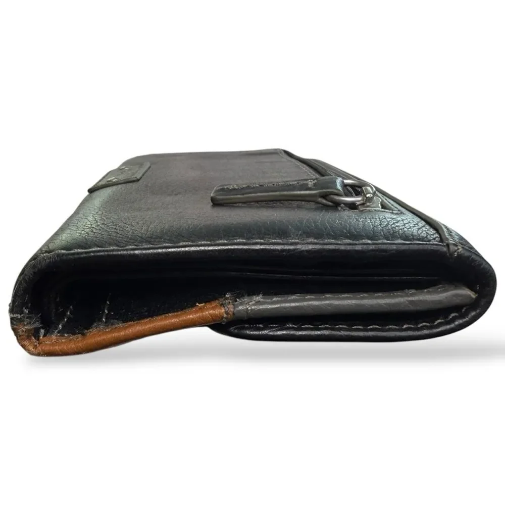 ▪️FOSSIL Large Neutral Color Block Trifold Leather Wallet